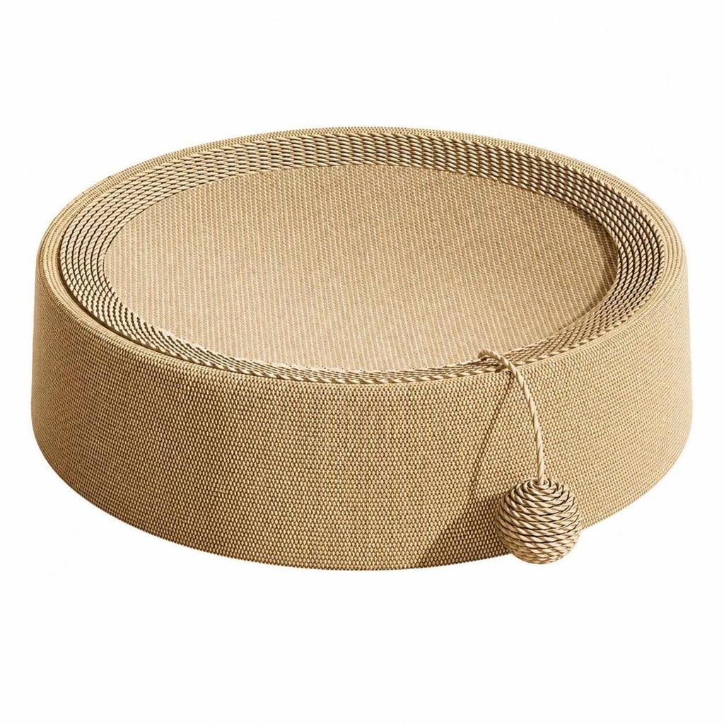Wear-Resistant Cat Scratching Lounge | Scratcher with Toy Ball, Oval, for