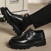 Men Fashion Casual Business Platform Derby Shoes Male Genuine Leather Loafers Slip On Wedding Shoes Harajuku Streetwear