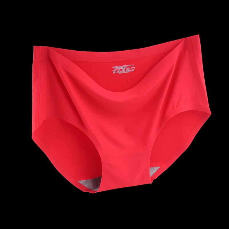 Women's Ice Silk Underwear Seamless Underwear One-piece Underwear Breathable Mid Waist Sexy Women's Underweartriangular Underwear Head