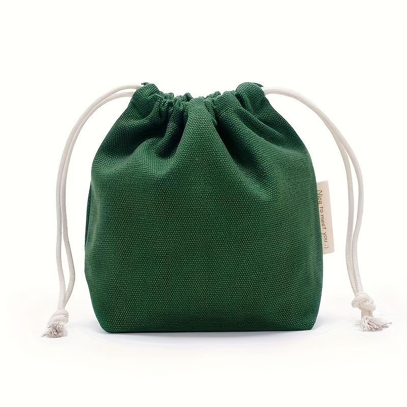Colorful Blank Cloth Drawstring Canvas Gift Bag with Pockets Mini Cosmetic Coin Storage Canvas Bag
