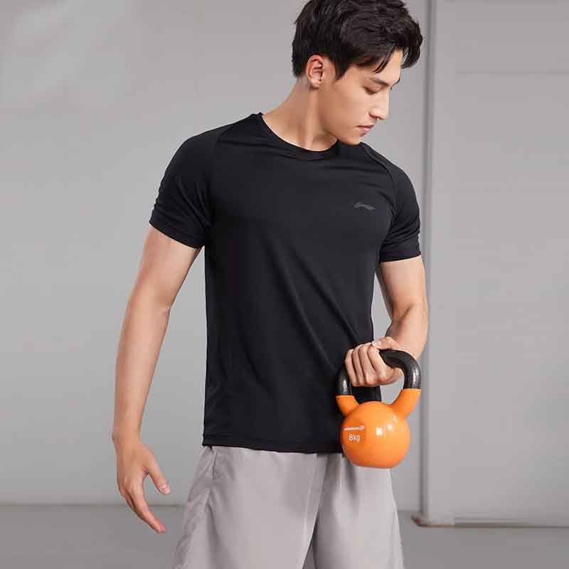 Li-Ning Round Neck Quick-Dry Cool Breathable Short Sleeve T-Shirt Men Tops White ATSU819-2