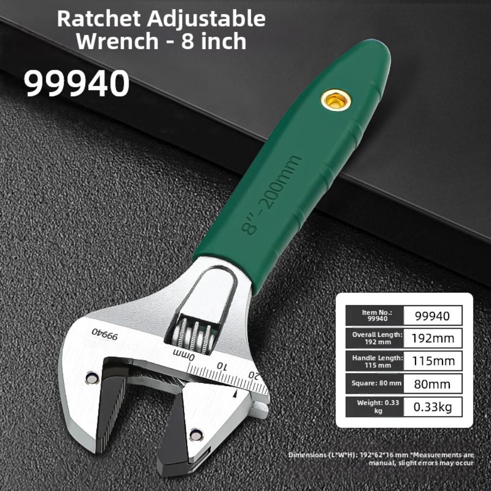 1pc Ratchet Adjustable Wrench With Ergonomic Grip 8/10/12inch Multifunction Quick Adjustable Wrench For Household Car Repairs