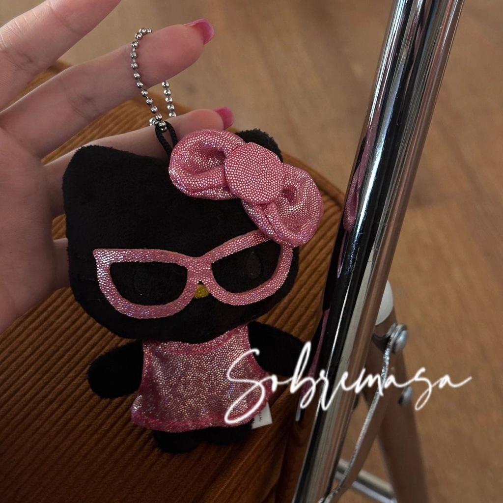 

Милый черный сверкающий кулон-подвеска в виде сумки принцессы Китти, мягкая пушистая плюшевая кукла, подарок для девочек