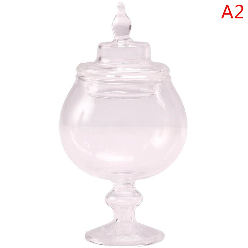 1/12 Dollhouse Miniature Glass Jar Retro Gummy Candy Biscuit Jar Bottle Modle Toy Kitchen Furniture Doll House Decor Accessoires
