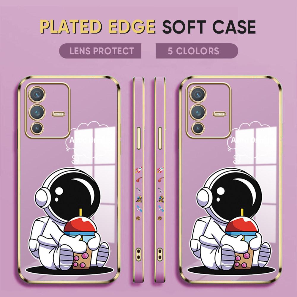 For Honor 90 70 50 X7a X9a P30 Pro P40 Lite Infinix Hot 40i 30i Vivo Y22 Y18 V30 Pro V40 Cute Astronaut Full Camera Protect Soft Phone Case