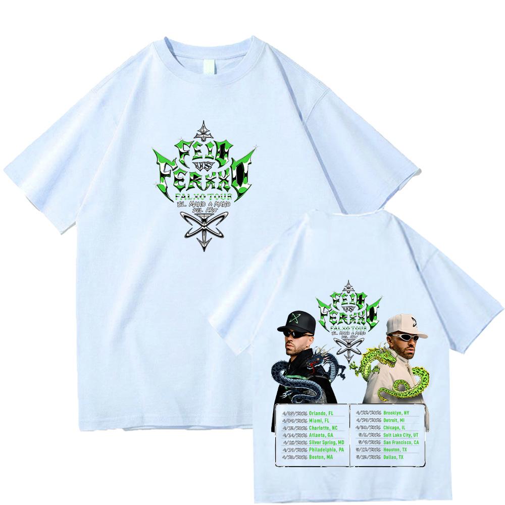Feid VS Ferxxo Falxo Tour T Shirts Pure Cotton Round Neck Short Sleeve Tees Unisex Casual Popular Trends Clothing Tops