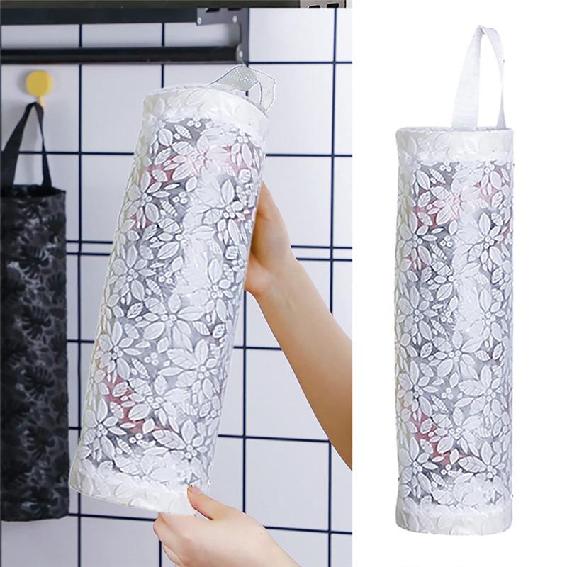 Practical-Plastic Bag Storage Rack, Kitchen Grocery Garbage Bag Round Storage Bag Sundries Wall Storage Box Kitchen Storage NONE чёрный