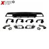 XVIP Red Glossy Black Rear Diffuser With Exhaust Pipe For Mercedes Benz A-Class W176 A200 A45 AMG 2013-18 Bumper Car Accessories