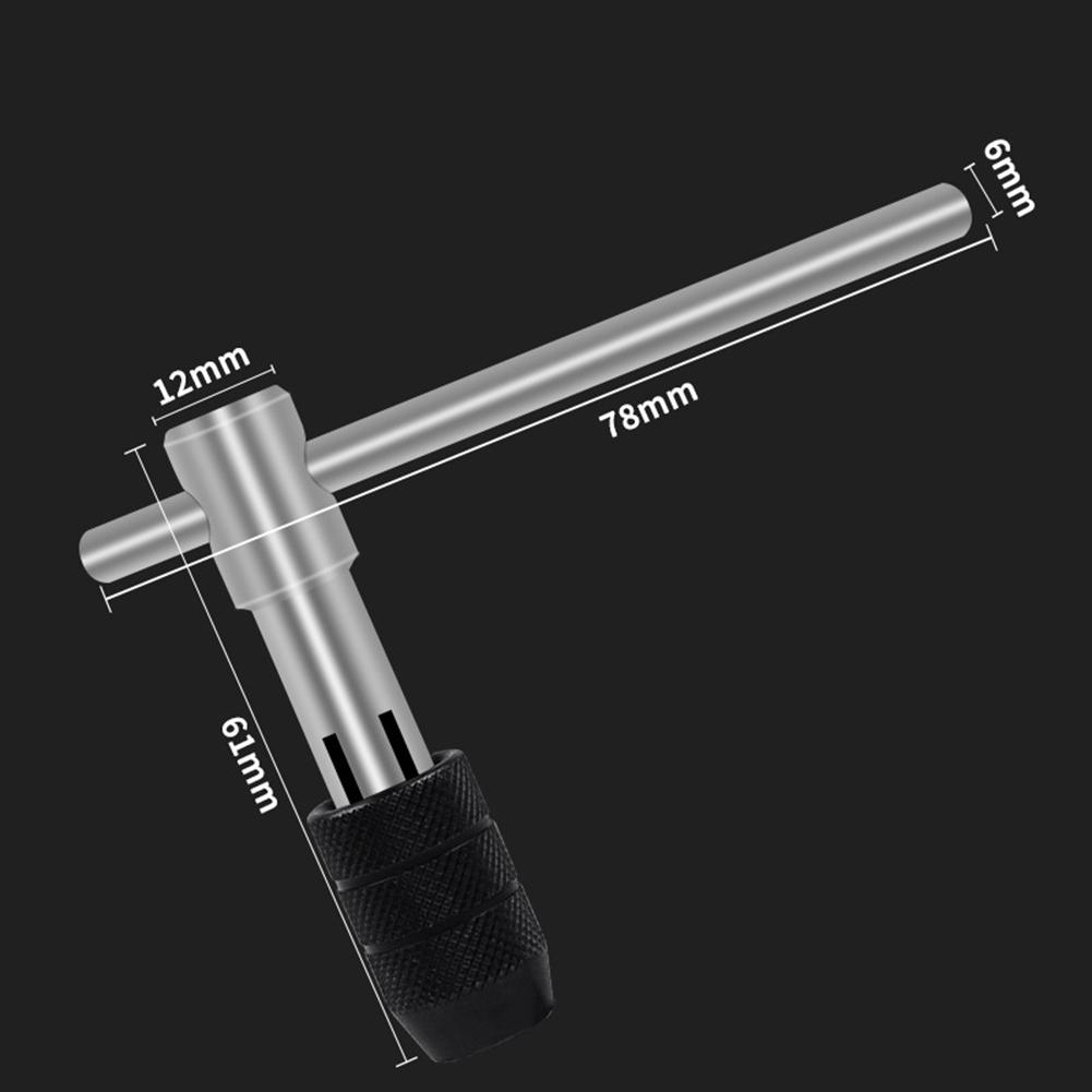 Adjustable Ratchet T Handle Tap Wrench Alloy Steel Hand Tool For M3-8 M6-12 M3-12 M6-20 Taps Construction For Workshop Use