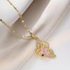 Butterfly Necklace with Color-Retaining Zircon - Fashionable, Versatile Women's Jewelry Accessory.