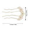 Pearl Flower Wavy Hair Combs U Shaped Hairpins Hair Clips For Women Elegant Style Headband Forks Hair Styling Tools Headdress