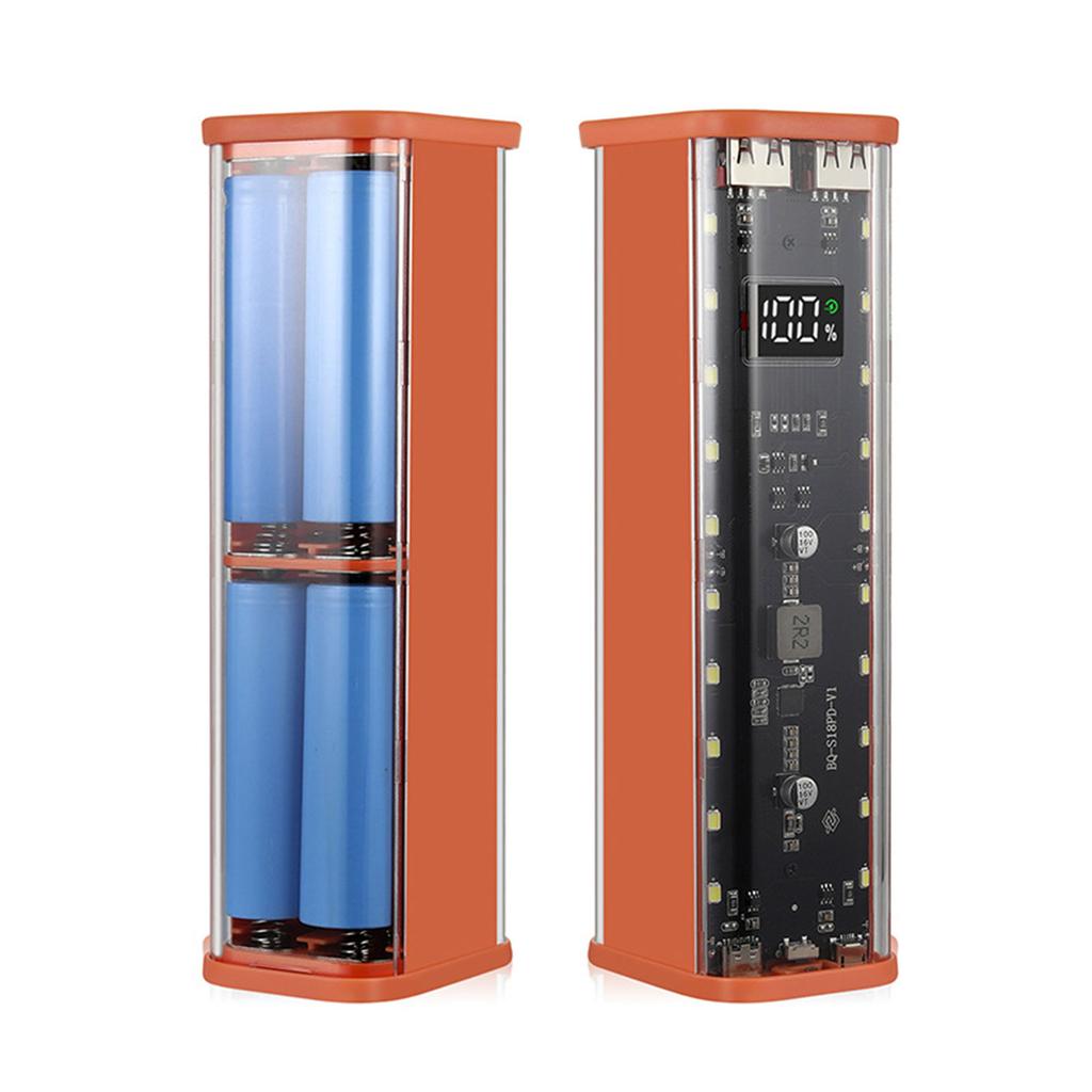 Detachable 18650 Battery Case With LCD Display DIY Power Bank Shell For Quick Charging USB C PD QC3.0 Charging Function