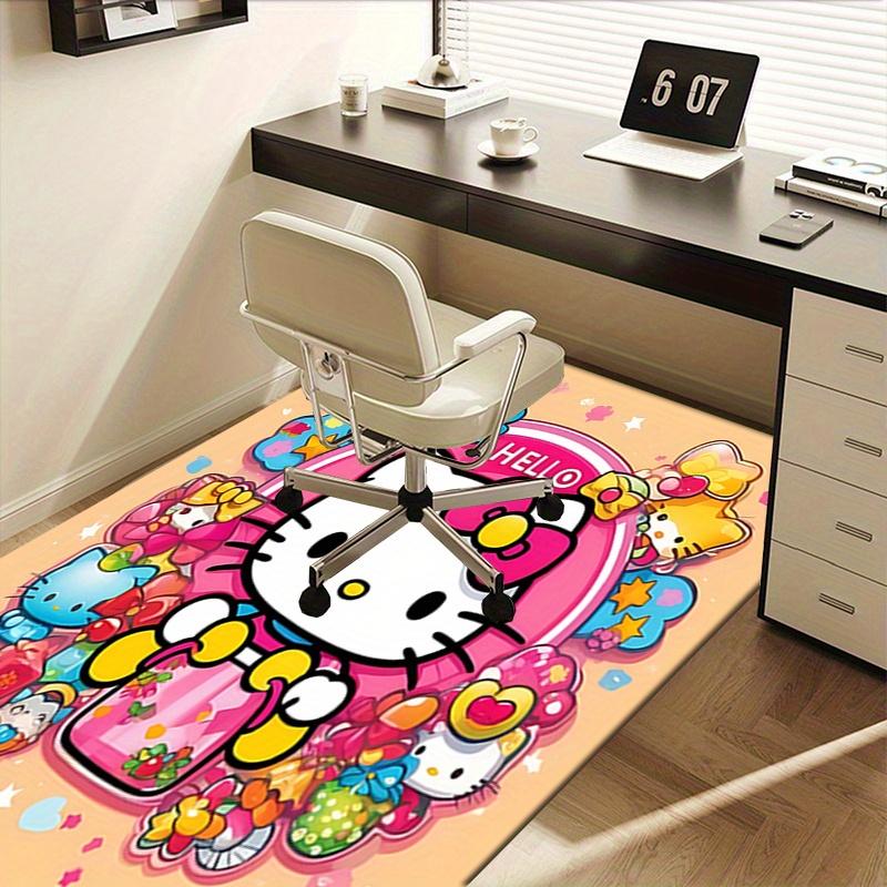Office Rug Hello Kitty, Characters Anti-Slip Rug, Machine Washable for Living Room, Bedroom, Office, Multiple Sizes, Bedroom Mat, Decorative Mat, Dura
