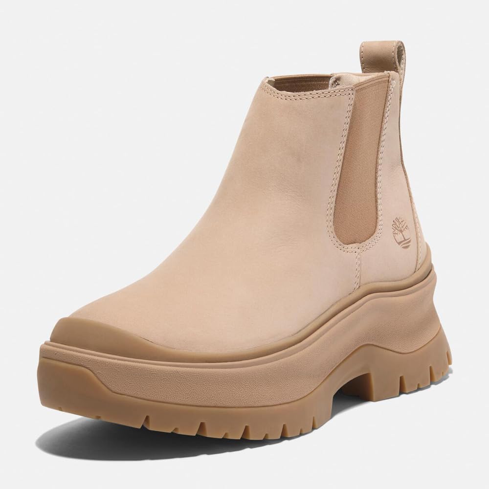 Timberland Roxy Lane Mid Chelsea Light Beige Size Boots, Women's, TB0A28XMEN71, Nubuck, 6.0 / 23.0cm
