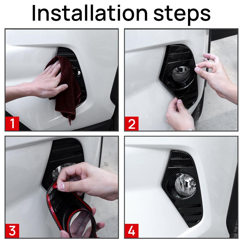 For Toyota RAV4      2024 RAV 4 XA50 Hybrid ABS Car Front Fog Lamp Trim Cover Exterior Stickers Accessories