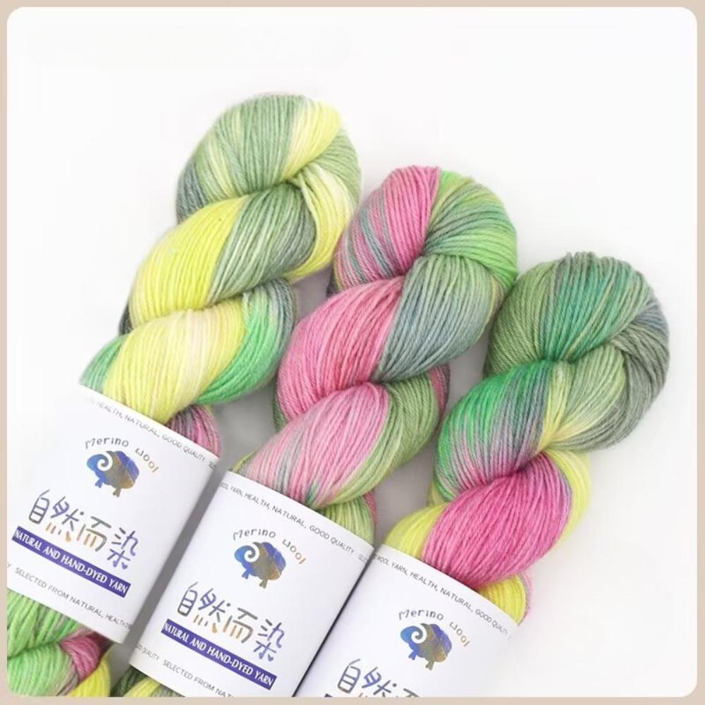 100g/rolka Ręcznie Barwiona Wełna Merynosów 270M Tęczowa Przędza dla Dzieci Sweter Szalik Czapka Tkany