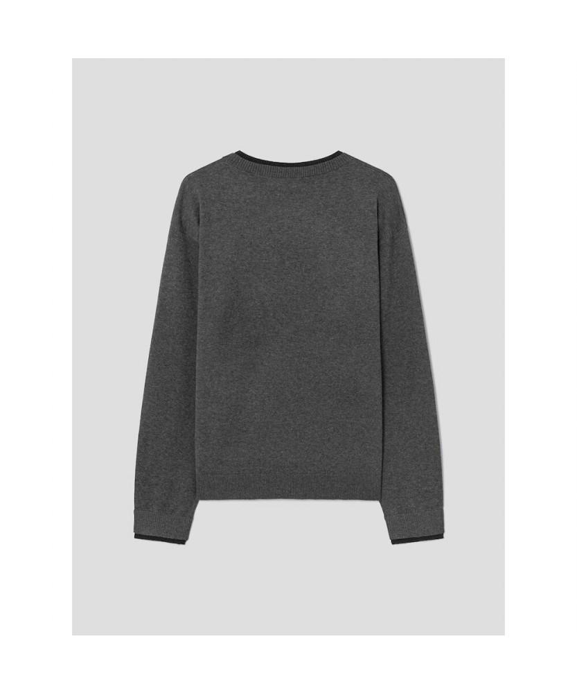 8seconds Layered Detail Round Pullover Ash