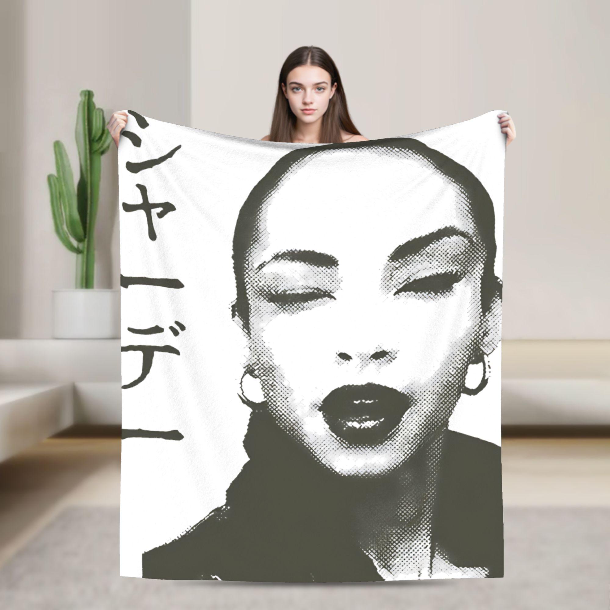 

Super Soft Blanket Kids Adult Picnic Sade Singer Tour Throw Blanket Flannel Bedspread For Bedroom Novelty Sofa Bed Cover 75x100cm (30x40inch)