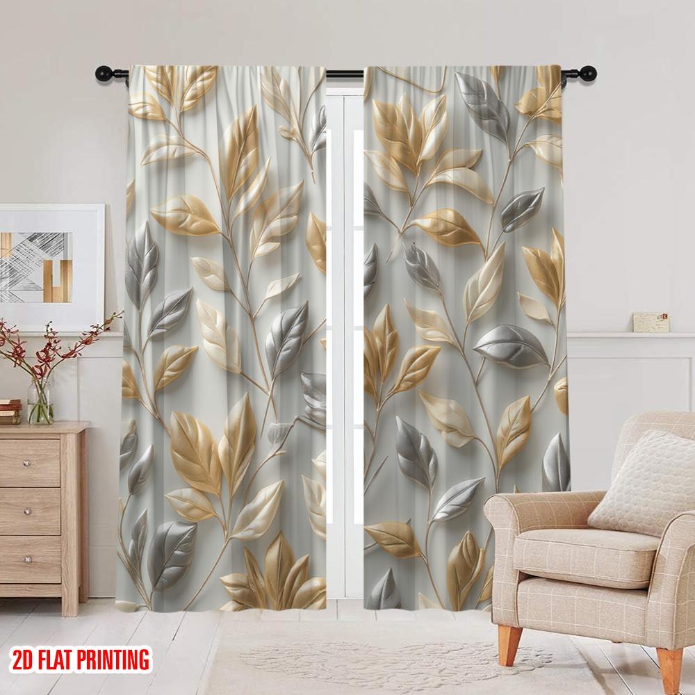 2pcs Window Curtains Feather Versatile Polyester Fabric,Without Electricity Family Party Decoration Use for Holiday Parties