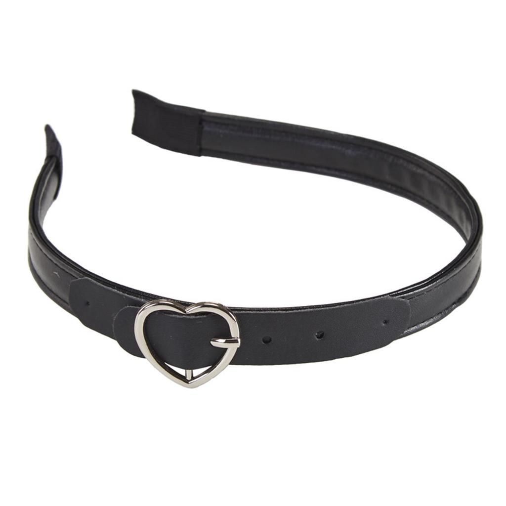 Rock Headband PU Leather Headband Gothic Tiaras Leather Buckle Headband Steampunk PU Leather Headpiece Punk Headband