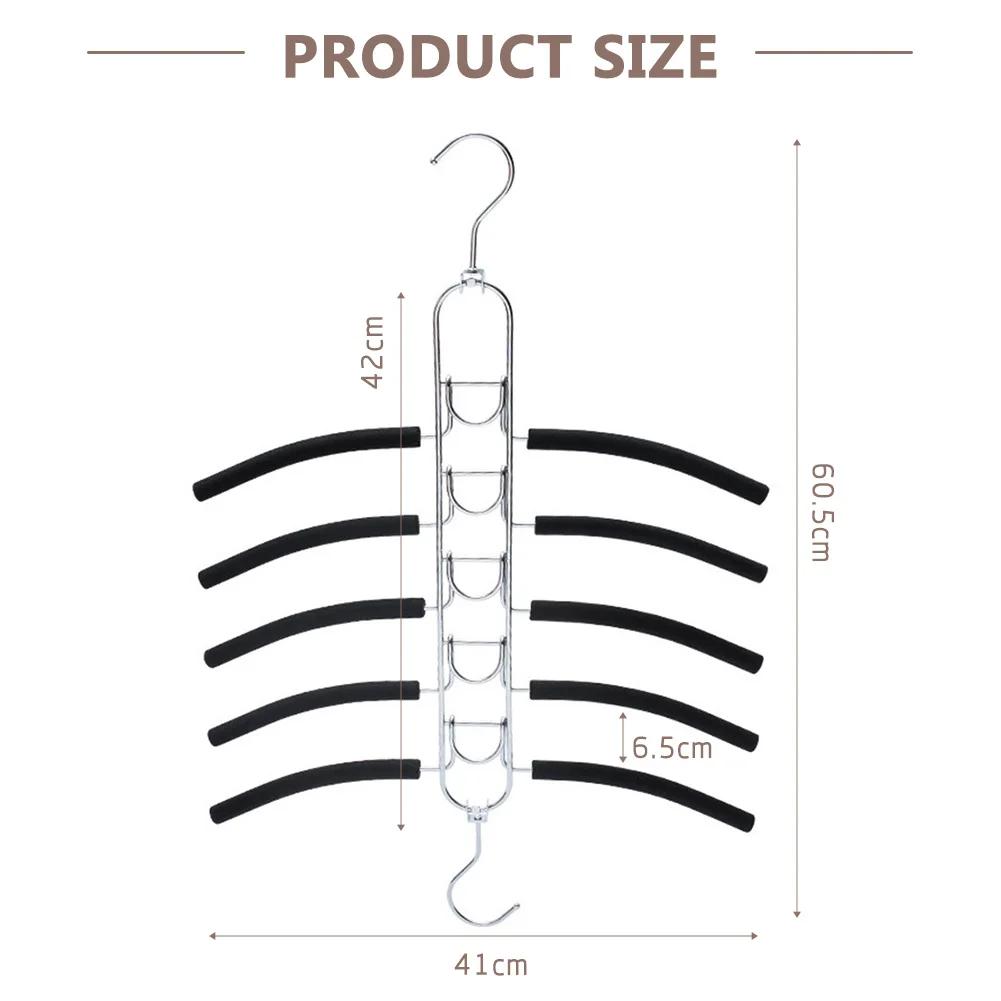 Metal Clothing Hangers, 5 Layers Anti Slip Padded Closet Organizer,Space Saving Magic Drying Rack, Heavy for Coat Suits Sweaters