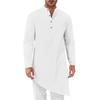 Minimalist Long Shirts Men's Shirt Robe Loose Indian & Pakistani Clothing New Chinese Casual Tops Knee-Length Casual Outerwear