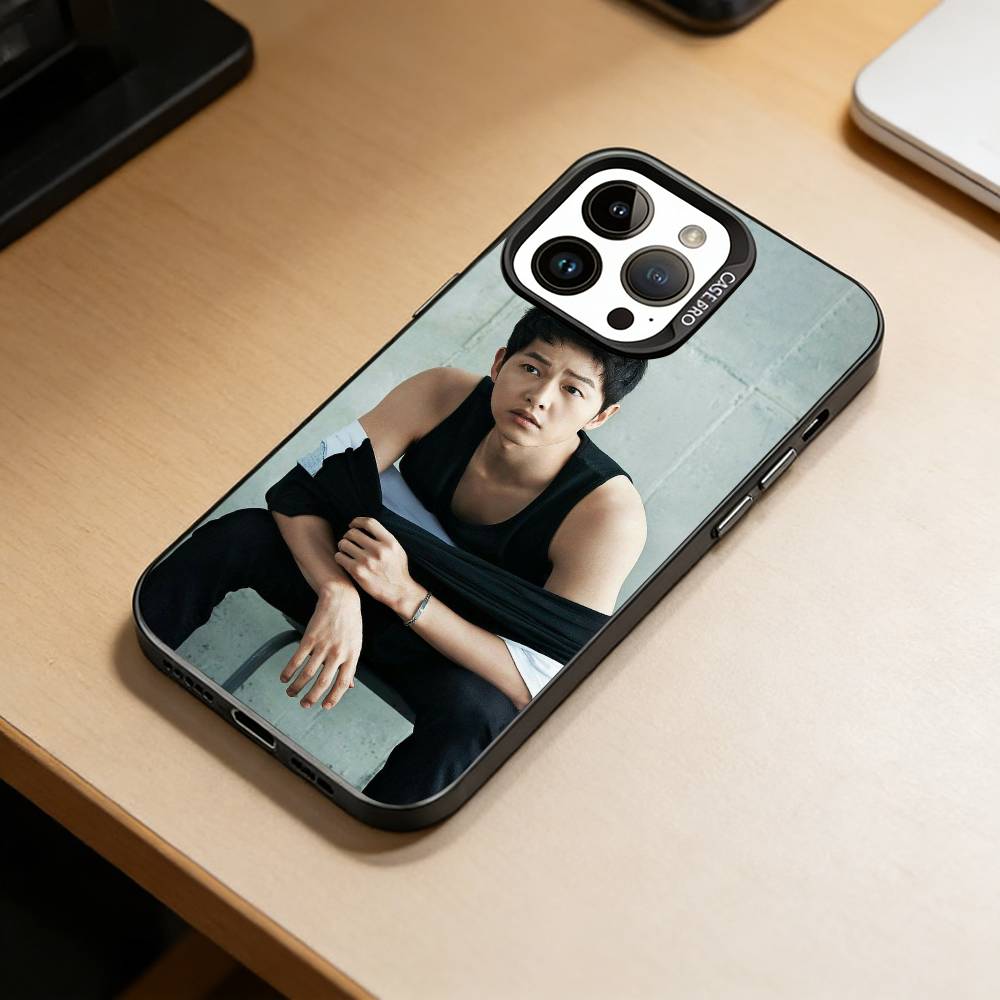Schauspieler S-Song Joong-ki Handyhülle Für iPhone 17,16,15,14,13,12,11 Plus,Pro Max,XS,Bunte Silberne Handyhülle Funda Cover