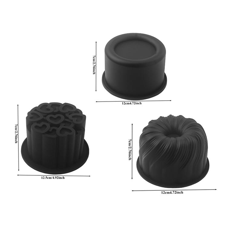 4 Inch Round Rotating Heart Flower Basket Coil Texture Design French Mousse Cake Mould Silicone Cake Mold Kitchen Bakeware