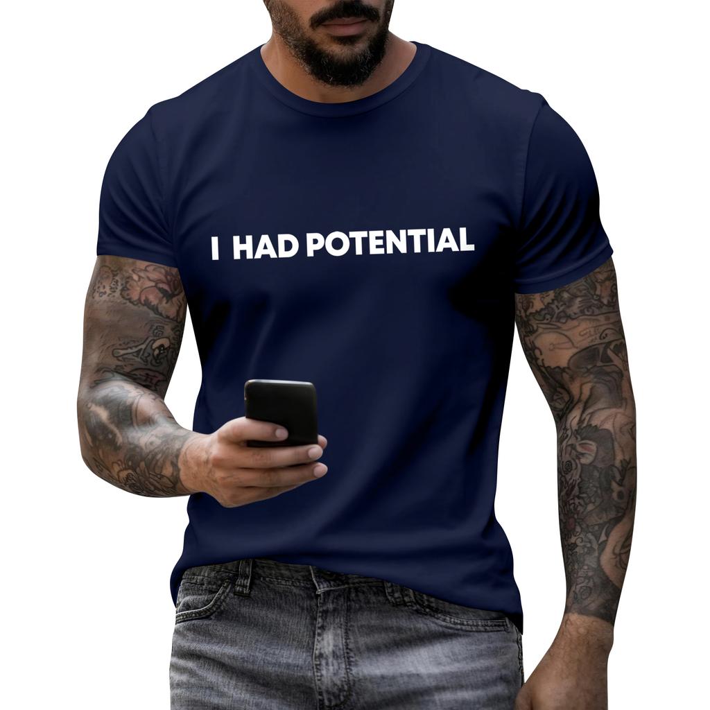 Men's Casual Letter Print Short-Sleeve T-Shirt
