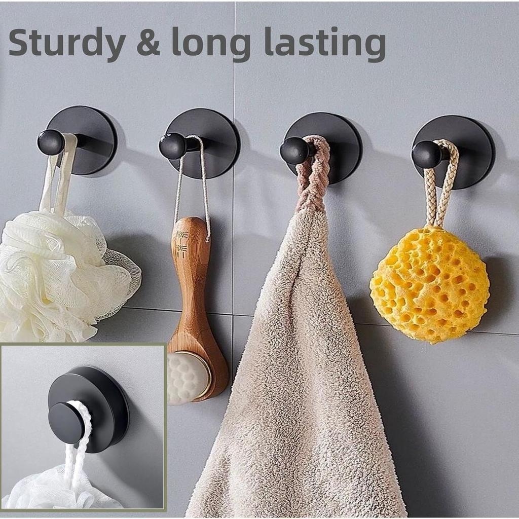 Vacuum Suction Cup Hooks No-drill Stainless Steel Bath Sucker Hook Hanger Glass Kitchen Bathroom Wall Hooks for Towel Handbag