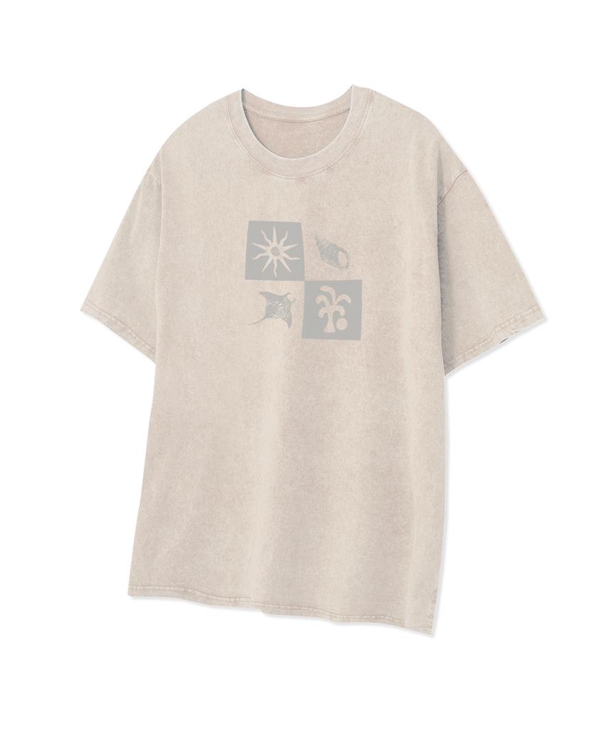 STANDARDERROR 87-Stan331 Summer Vacation Crack Pigment Short Sleeve T-Shirt (4 Colors)