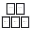 Amazon Basics Photo Frames, 5-Piece Set, Black, Rectangular, 18cm X 13cm, Compatible with Standard Sizes