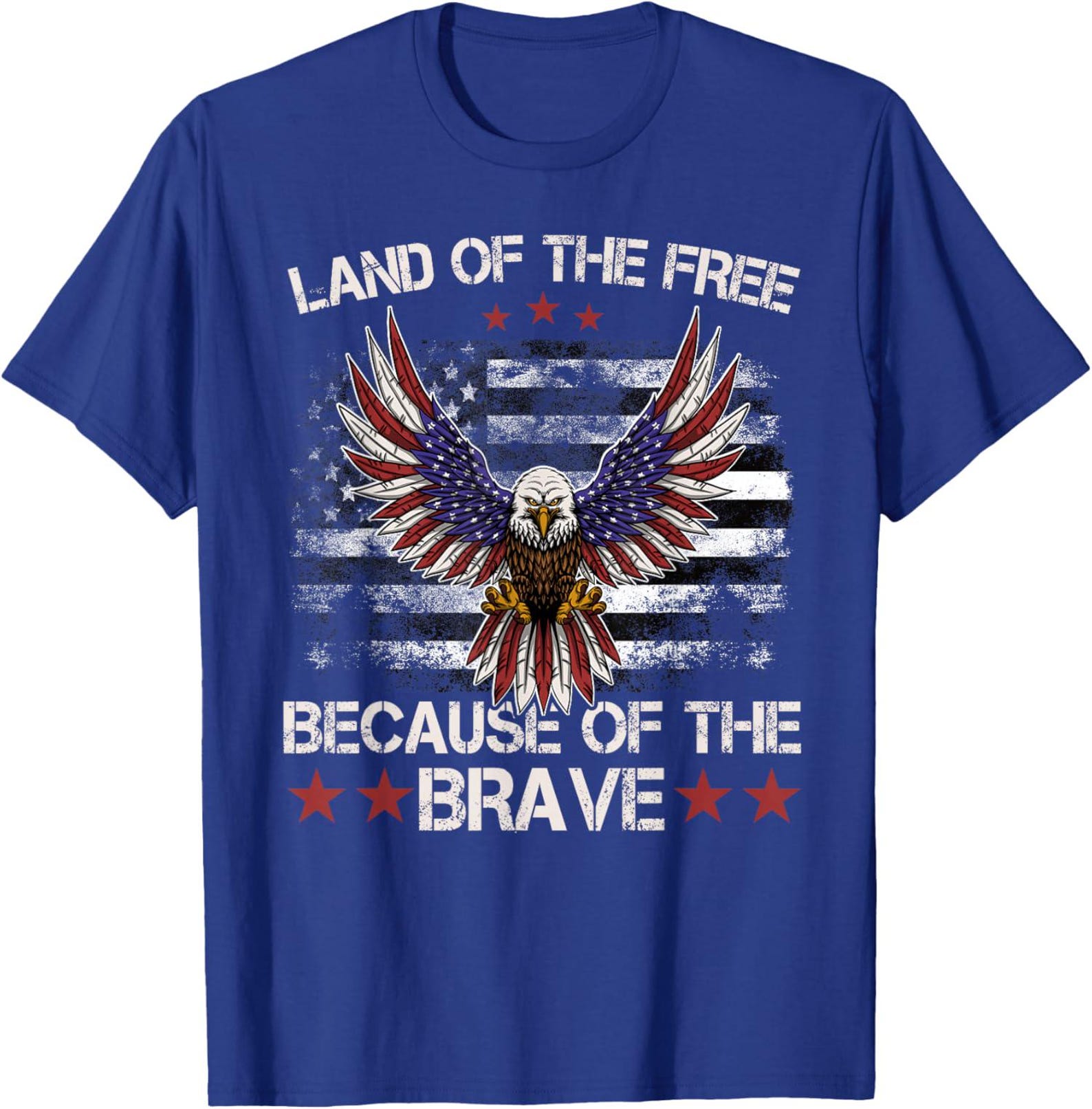 American Eagle Shirt, Land of the Free Because of the Brave Tee, Patriotic USA Flag Apparel M