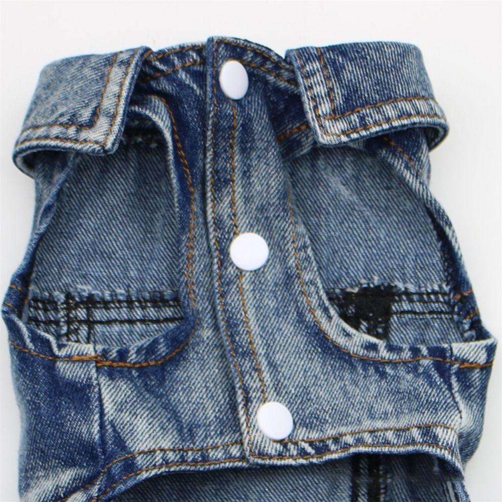 Fashion With D-Ring Dog Jeans Jacket Breathable Comfortable Dog Denim Shirts Pet Clothes Dog