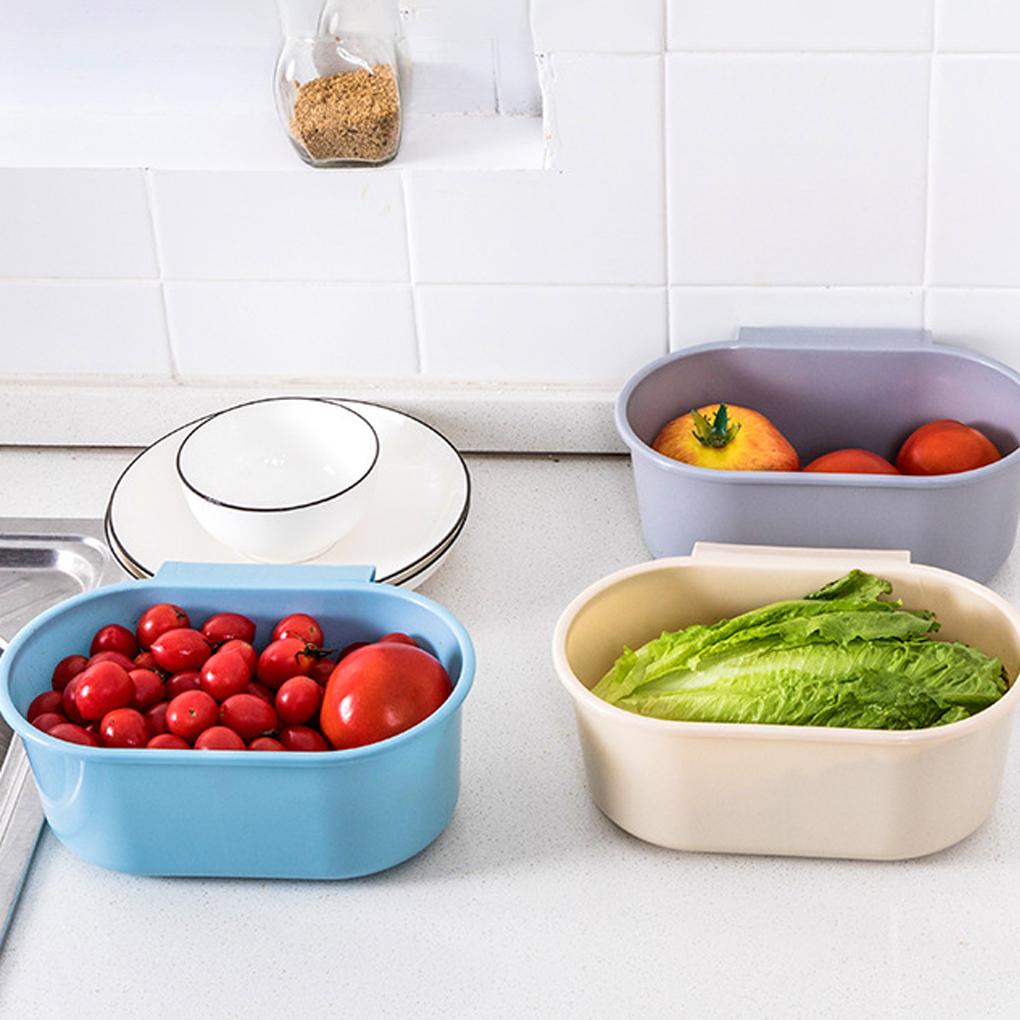 Kitchen Sink Waste Basket Utensil Hollow Drain Storage Rack Household Drainage Hanging Shelf