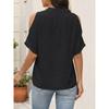 Womens Cold Shoulder V Neck T Shirt Short Sleeve Casual Loose Fit Top Summer Lightweight Blouse