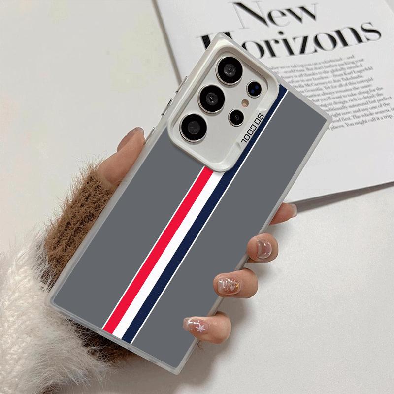 Luxury Sports Line Cool Stripe Soft Phone Case for Samsung Galaxy S24 S25 FE S26 Edge S23 Ultra S22 Plus S21 + Shockproof Cover