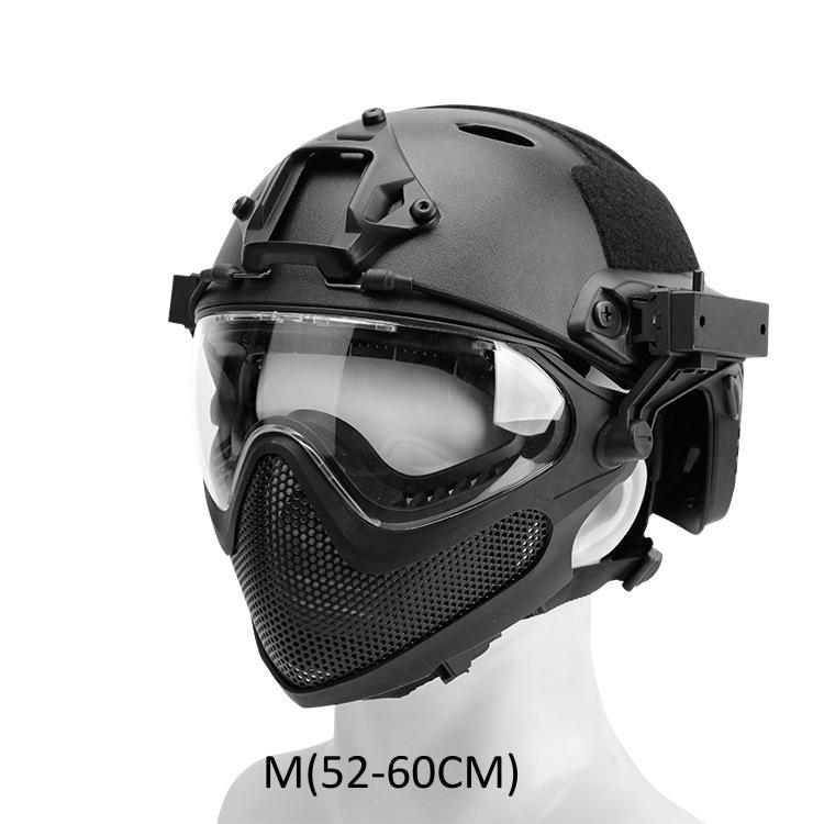 Tactical Helmet   Mask   Goggle Sets Outdoor Airsoft Paintball Helmet with Goggles FAST PJ Helmets CS Game Full Face Protection