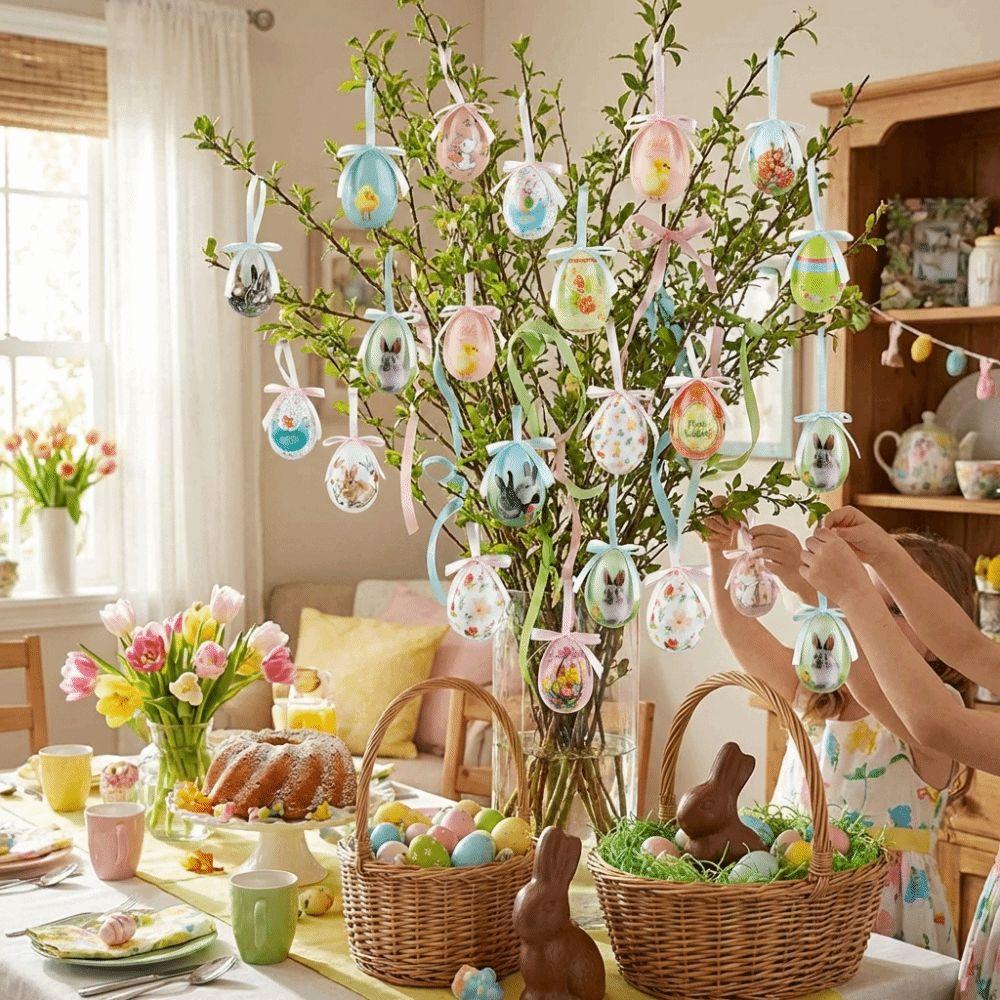 Colorful Foam Easter Eggs Painted Hanging Easter Egg Hanging Ornaments  Room Decoration