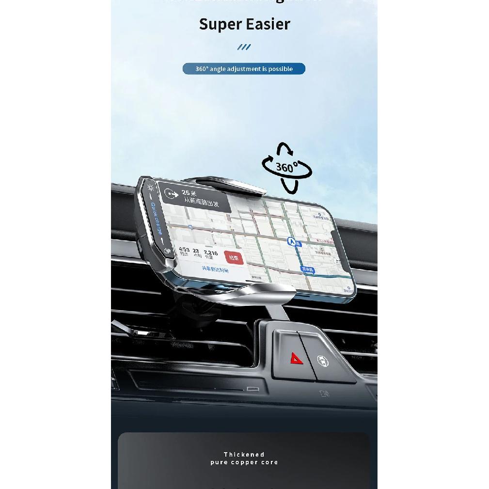 Caricabatterie Wireless Supporto per Telefono da Auto Stand Stazione di Ricarica Rapida 15W Per iPhone Xiaomi Samsung Huawei Caricabatterie Wireless Magnetico da Auto