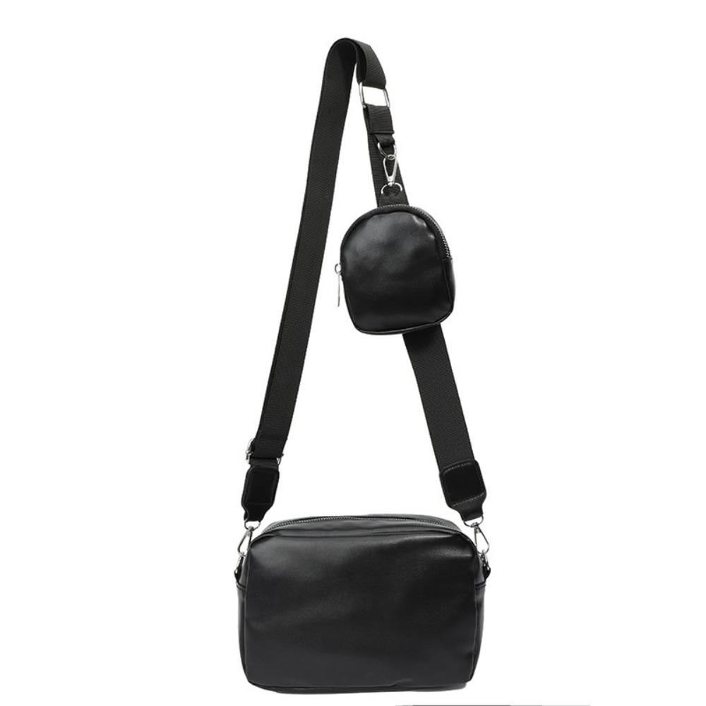 Vintage Bag with Pouch Cross Body Shoulder Bag Leisure PU Leather Bag  Unisex