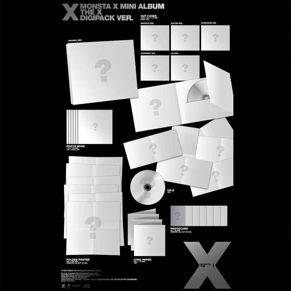 (VORBESTELLEN) MONSTA X - 13. MINI-ALBUM THE X (DIGIPACK Ver.) (Limitierte Auflage, beschränkte Auflage) (Zufällige Ver.)