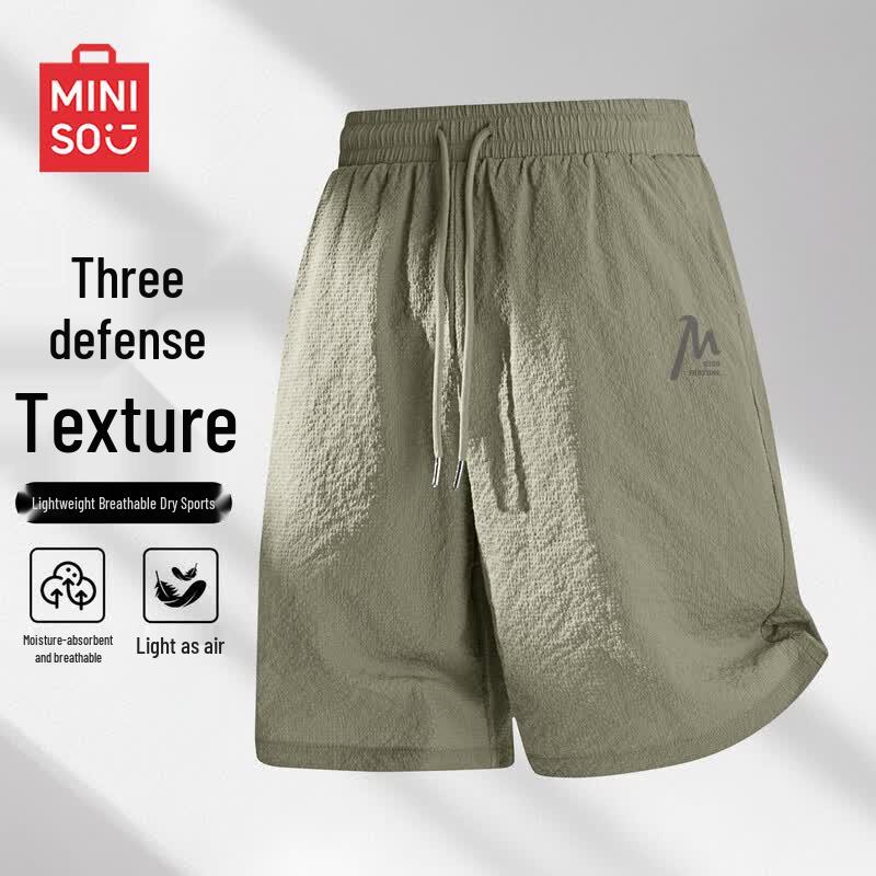 MINISO Men s Summer Loose-Fit Utility Shorts M