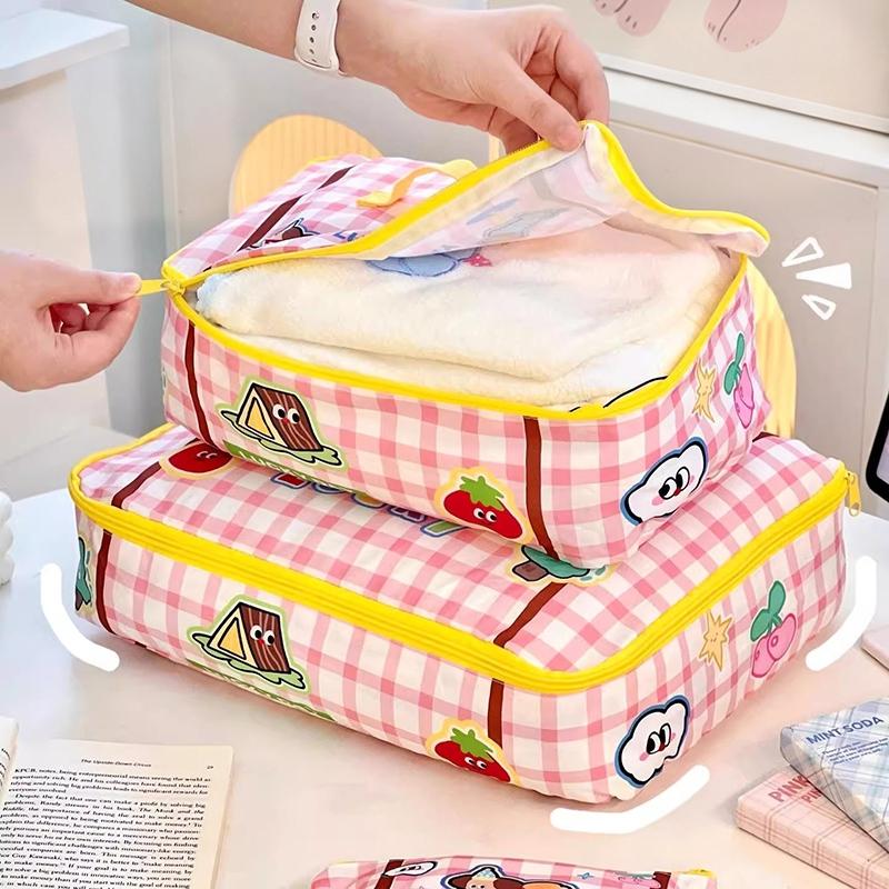 Cartoon Clothing Storage Bag Waterproof Storage Travel Handbag Portable Pouch Organizer Underwear Storage Bag Seasonal Storage