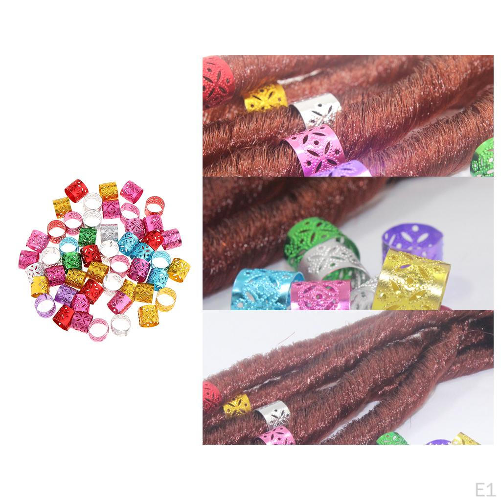 100 Pieces Hair Beads Dreadlocks Tube Decoration Braiding