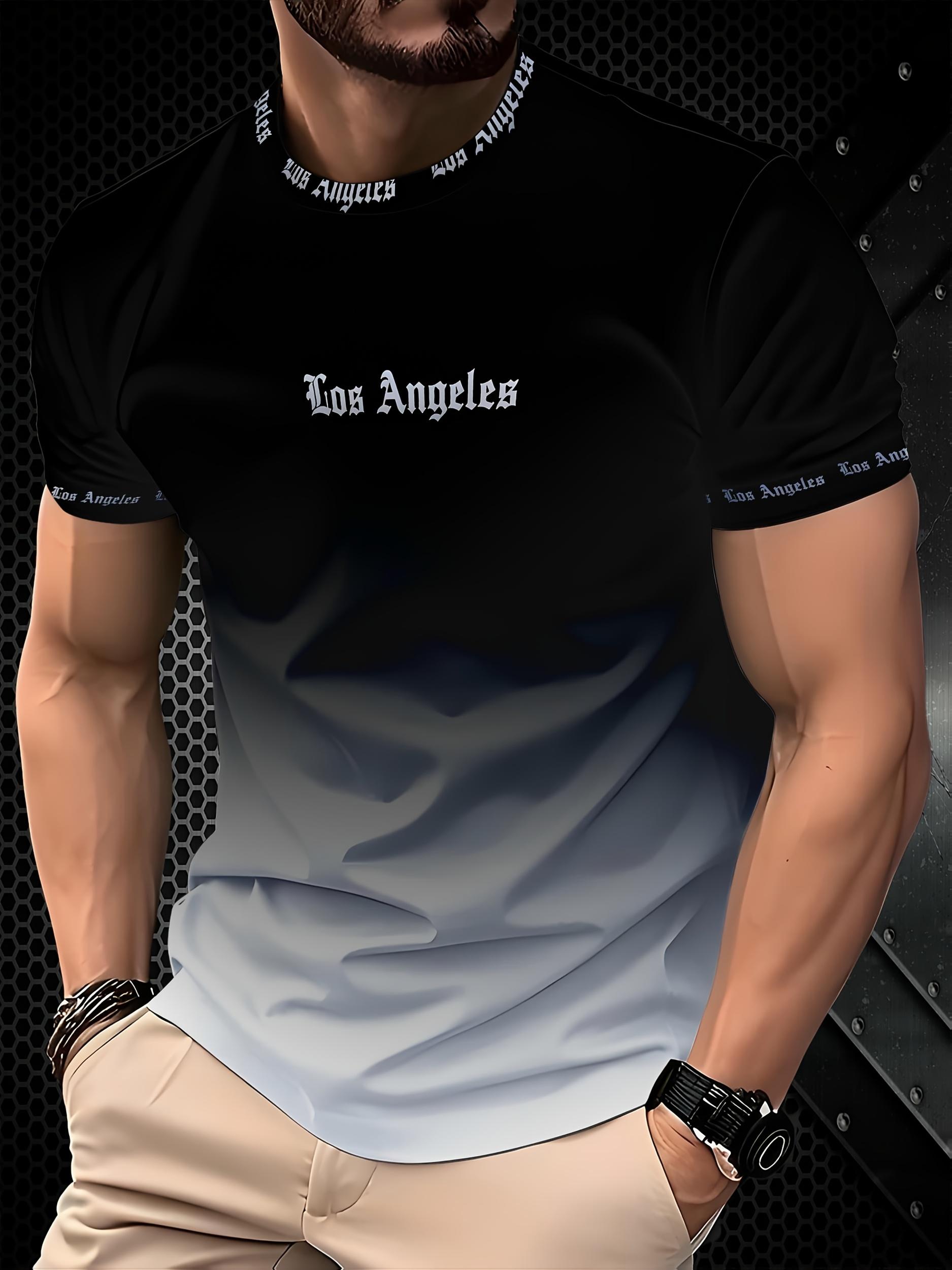 

Men s Los Angeles Gradient Print Short Sleeve T-Shirt - Bl S дубильная кора