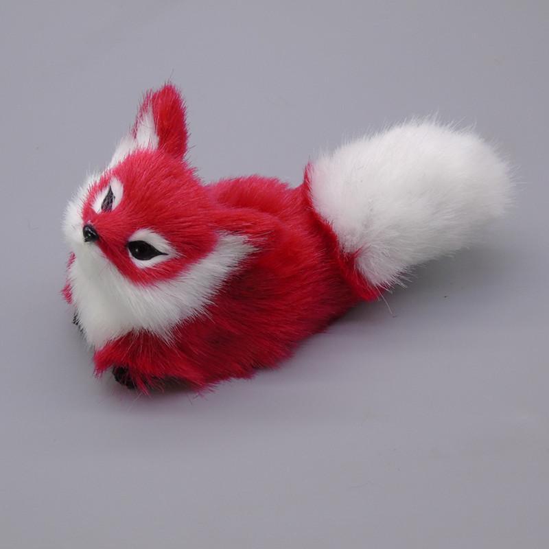 Soft Squatting Mini Plush Simulation Fox Soft Lifelike Plush Stuffed Fox Doll Cute Colorful Animal Figurine Home Decor
