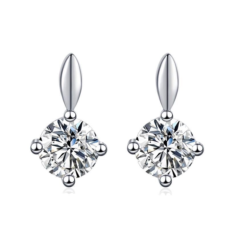 NeeTim 0.2ct 0.3ct 0.5ct Moissanite Studs Earrings for Women S925 Silver Bride Wedding Lab Diamond Stud Women s Earrings Jewelry 0.2ct and 0.2ct