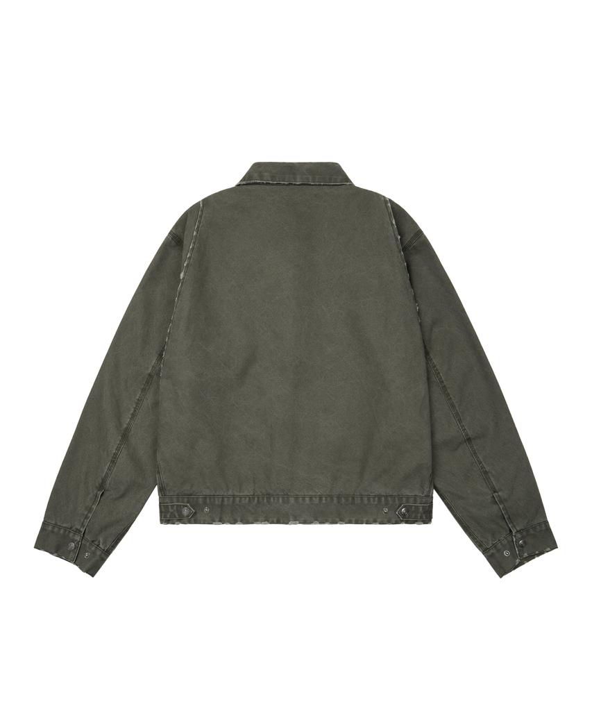 Aakam Walt Damaged Cotton Jacket (Khaki)