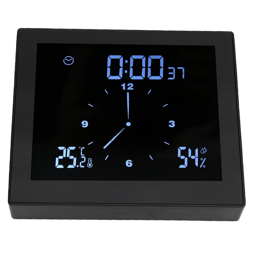 TS-WP10 Shower Clock Innovative Timer Waterproof Thermometer Hygrometer Bathroom Supply(Black )